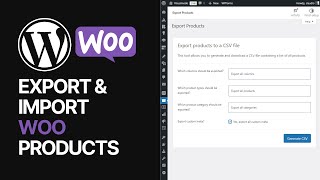 How To Export amp Import WooCommerce WordPress Plugin Products 🛒 [upl. by Mario839]