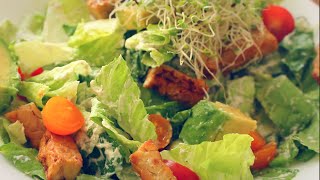 THE BEST HEALTHY CAESAR SALAD RECIPE made with brazil nuts amp raw [upl. by Jaquiss633]