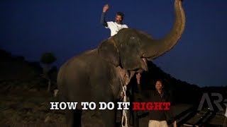 Baahubali SETera  SS Rajamouli showing how to climb an elephant [upl. by Eissak]