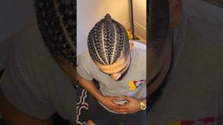 4 cornrow braid style into buns mensbraid stitchbraids braidsyoutber braidsonmohawk [upl. by Bonaparte245]