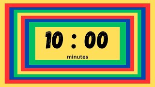 10 Minute Timer With Happy Music  Classroom  Rainbow  Alarm [upl. by Alliuqaj393]