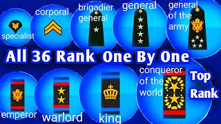 All Ranks And Levels In Army Commander Game And The Last Level [upl. by Justine]