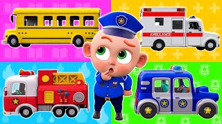 Fire Truck Police Car Ambulance  Little Rescue Squad  Funny Kids Songs amp More Nursery Rhymes [upl. by Eenafit489]