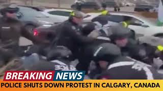 BREAKING NEWS CANADIAN POLICE SHUT DOWN PRO PALESTINE PROTEST [upl. by Haletta]