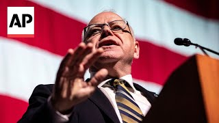 Tim Walz vows to stand up and fight Donald Trumps agenda [upl. by Edd254]