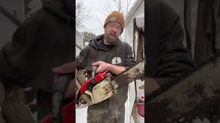 Starting a vintage 1970 Stihl 031 AV chainsaw  shortbeta videoshort chainsaw stihl [upl. by Ailis]