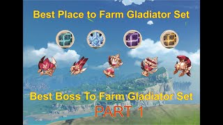 How to Get and Farm Gladiator Set Genshin Impact 2021  Drop Rate Boss Part 1 [upl. by Akeim99]