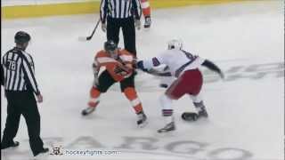 Brandon Prust vs Zac Rinaldo Apr 3 2012 [upl. by Ylreveb]