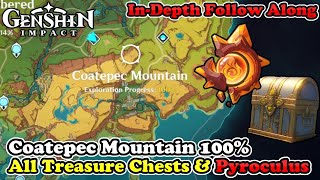 Coatepec Mountain 100 Exploration All Treasure Chests amp Pyroculus Locations Genshin Impact 50 [upl. by Allmon115]