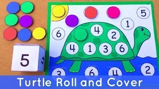 Turtle Roll and Cover  Preschool Number Activity For Math Centers [upl. by Eilatan]