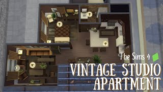 Vintage Studio Apartment  The Sims 4 Speed Build [upl. by Nidnal777]