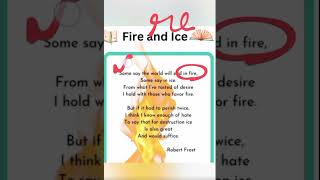 RHYMING SCHEME OF FIRE AND ICE 🔥🎇❄️ shorts class10 english dearsir khansir cbse [upl. by Neff]