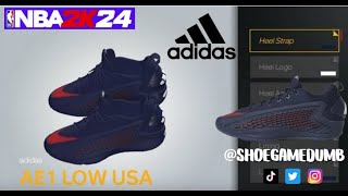 How To adidas AE 1 Low “USA” on NBA 2K24 Shoe Creator [upl. by Kcim]