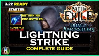 PoE 322 LIGHTNING STRIKE TRICKSTER  COMPLETE GUIDE  PATH OF EXILE  TRIAL OF THE ANCESTORS [upl. by Rugg]