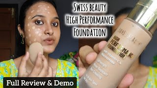 Swiss Beauty High Performance Foundation  Honest Review amp Demo  All Skin Type  Beautipie [upl. by Yared322]