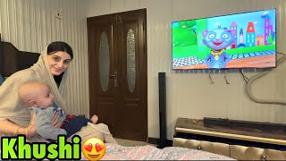 TV lag gaya room me😍  Basil ab khush hogaya [upl. by Rochester305]