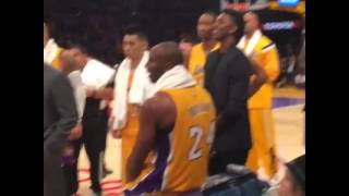 Courtside View of Kobe talking trash to Dwight Howard [upl. by Akeemaj]