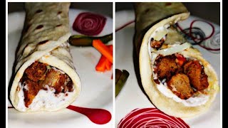 Chicken and Veg Shawarma Instant Shawarma Recipe KubusPita bread Recipe Carrot Pickle Recipe [upl. by Aldarcy]