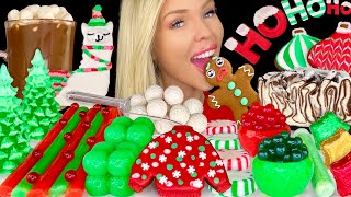 ASMR MUKBANG Ugly Sweater Christmas Cookies Swirl Crepe Cake Hot Chocolate Jelly Desserts 먹방 [upl. by Eigriv22]