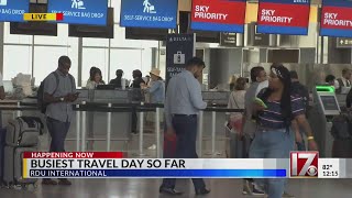 Busy travel weekend at RaleighDurham Airport ahead of July 4th [upl. by Ennoval]