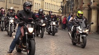 Motorradtage Münster  Abfahrt vom Prinzipalmarkt [upl. by Theresina282]