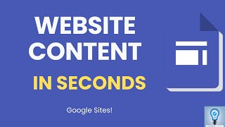 How to Add Content Fast on Google Sites [upl. by Egwan33]