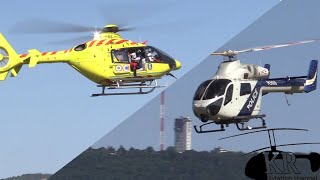 EC135 and MD902 helicopters arriving to Budaörs Airshow 2021 [upl. by Sulienroc535]