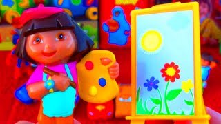 Dora The Explorer Surprise Egg Unboxing Artist Dora Toy with Painting Kit FisherPrice Nickelodeon [upl. by Mccready613]