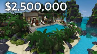 Inside a 25 Million Modern Tropical Getaway  Bloxburg Tours Roblox [upl. by Nivan410]