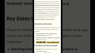 Nabard vacancy 2024nabard vacancy nabardgradea2024 nabardgradearecruitment recruitmentjobjobs [upl. by Yreva62]