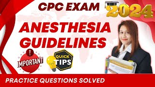 Anesthesia Guidelines for CPC Exam  Medical Coding [upl. by Anaya]