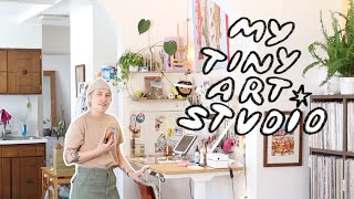 art studio tour ✿ workspace in my 1bd apartment [upl. by Sadowski14]