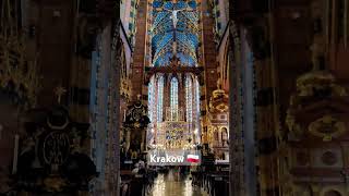 Basilique SainteMarie Krakow 🇵🇱 krakow cracovie pologne poland travel shorts [upl. by Akimert371]