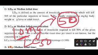 toxicity parameters LD50 LC50 LT50 KD50 ED50EC50 entomology msc zoology 4th semester [upl. by Shoshanna]