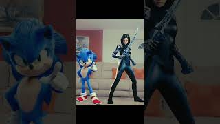 Cartoon IRL Background Photo Edit Sonic The Hedgehog X AlitaBattle Angel [upl. by Salis]