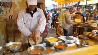 Lunch time  Tsukiji fish market  Tokyo JAPAN 2015 [upl. by Padget773]