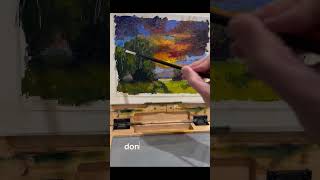 SonnenuntergangÖlmalerei Video sunsetpainting ölmalerei allaprima paintingshorts [upl. by Annaegroeg]