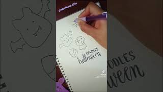 Doodles Halloween 13 doodle bujo dibujo dibujosfaciles apuntes halloween garabatos arte [upl. by Hasile]