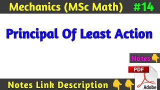 Principal Of Least Action  MSc Math Mechanics  Math by Sachin sir [upl. by Notyep]