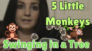 5 Little Monkeys Swinging in a Tree  Finger Play for Preschoolers  Circle Time [upl. by Adnol684]