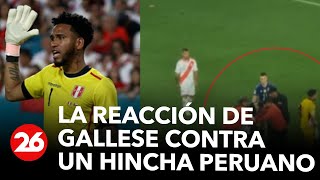 La reacción de Pedro Gallese contra un hincha peruano que quiso fotografiarse con Lionel Messi [upl. by Botzow710]