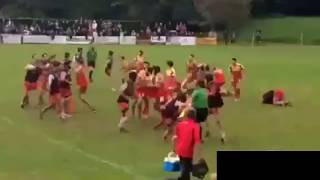 Rugby  Bagarre générale entre Nafarroa et Mauléon  Fédérale 2 [upl. by Bradeord]