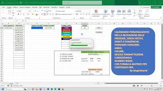 Calendario annuale automatizzato con Excel [upl. by Rosner84]