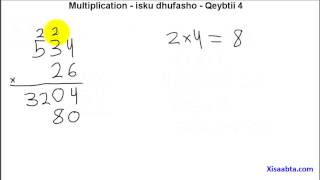 isku dhufashada qeybtii 4  multiplication in somali part 4 [upl. by Einrae]