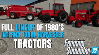 1980s International Harvester Tractor Lineup  FS22 Mods [upl. by Atikihc]