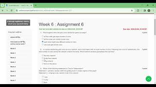 Social Networks  NPTEL Swayam  Week 6 assignment Answers 2024 [upl. by Anidnamra847]