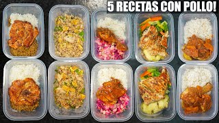 Asi preparo mi comida para una semana 5 Recetas con pollo faciles y economicas  Abelca [upl. by Harmonia699]