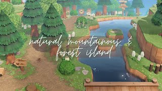 Natural Mountainous and Forest Island with Trails  Island Tour  Animal Crossing New Horizons [upl. by Oliric]