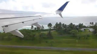 Takeoff from Kwajalein in an United Airlines B737 [upl. by Zetra165]