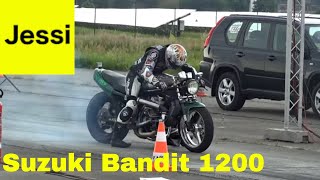 Turbocharged Suzuki Bandit 1200  14 Mile Race Track Sound [upl. by Hallett]